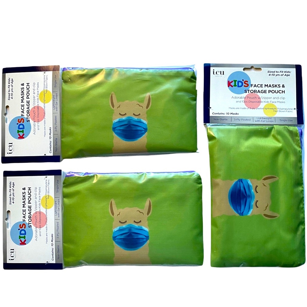 Kids Face Masks & Storage Pouch 3 Packs , Children Face Masks with Storage Pouch